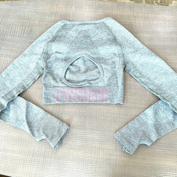NWT Gymshark Flex Crop Top Khaki Marls/Taupe - Picture 2 of 10